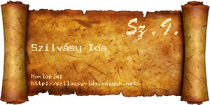 Szilvásy Ida névjegykártya