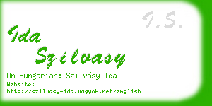 ida szilvasy business card