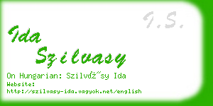 ida szilvasy business card